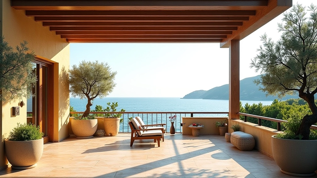 Terrazzo mediterraneo con vista sul mare